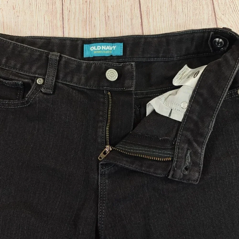 Girls Old Navy black straight leg jeans sz 16